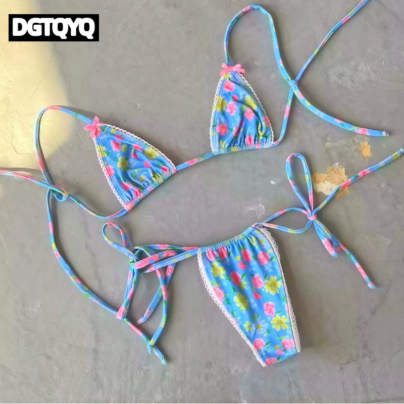 Micro Bikini Push Up Women Swimsuits 2026 Sexy Female Swimwear Brazilian Bikini Set Thong Biquini Swim Suits Print Beachwear
