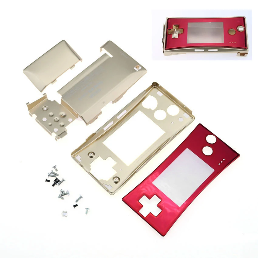 Imagem -03 - Zuidid Ouro Prata Preto Vermelho Azul em Metal Habitação Shell Front Case para Gameboy Micro para Gbm Case Cover Repair Part