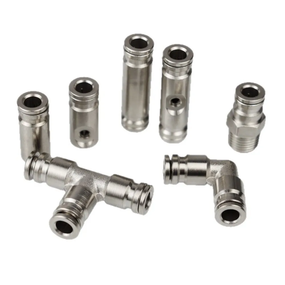 OD 6.35mm Tube 1/4” Pipe Slip Lock Connector Push-to-Connect Straight Connector Tube Connector Fitting Tee Connector