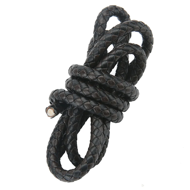 Mibrow 2meters Round Vintage Genuine Leather Cords 3/4/5/6mm Cow Leather Cord String Rope for Bracelet Jewelry Making Supplies