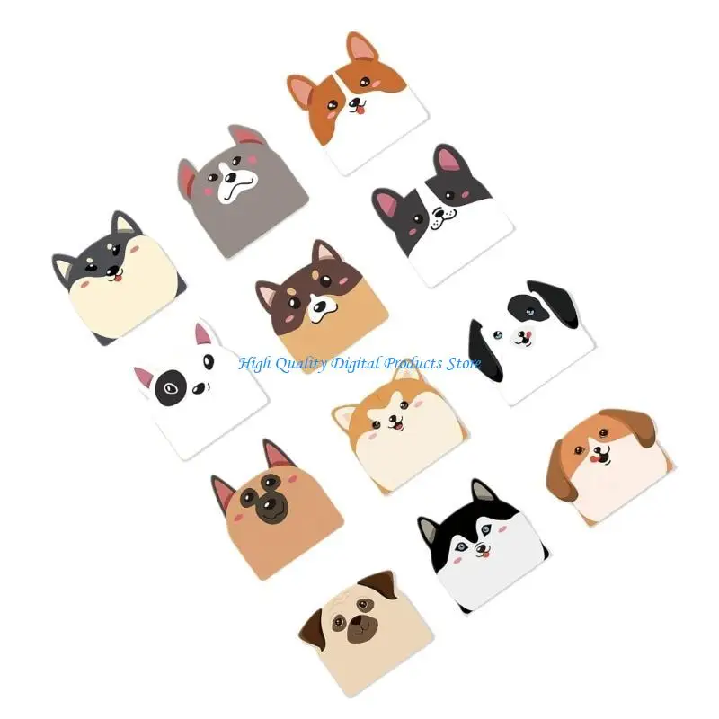 u2je 12x كرتون كلاب الكلاب لزجة الملاحظة Anamal memos اللذيذ اللذيذ اللذيذ المدرسي للفتاة