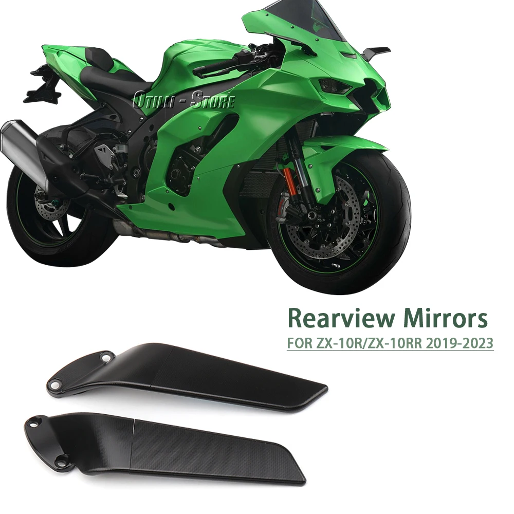 For KAWASAKI Ninja ZX10R ZX-10R SE ZX10RR ZX-10RR ZX 10 R RR  Motorcycle Adjustable Black Rearview Mirrors Winglet Mirrors