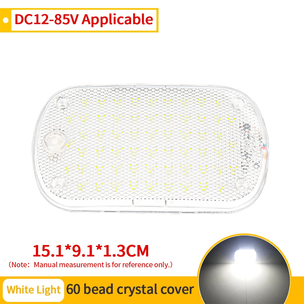 60LED 12V-85V LED Car Vehicle Interior Dome Roof Ceiling Reading Light Lamp Interior Car Roof Light Car Interior Lighting