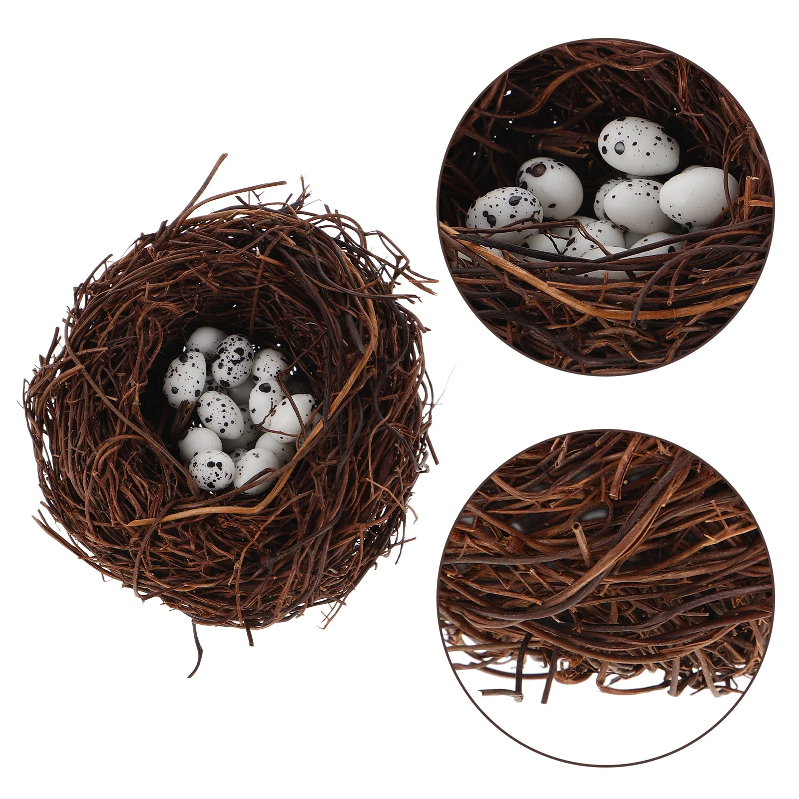 

20 шт. искусственная мини-поддельная птица с искусственными яйцами для Пасхи, свадебный садовый декор, птичье гнездо, декор из ротанга, ремесленное гнездо