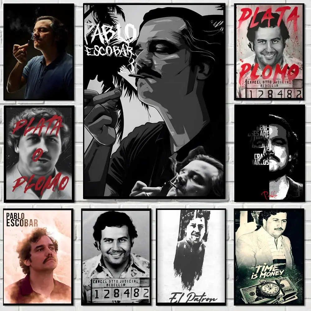 Pablo Escobar Character Legend Poster Self-adhesive Decal Living Room Bedroom Party Bar Decor Moisture-proof Fade-resistant