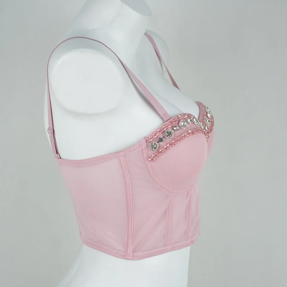 

Fashion Electronic Music Festival Nightclub Sexy Corset Hot Girl Hip Hop Tube Top Fishbone Strap Women's Clothing