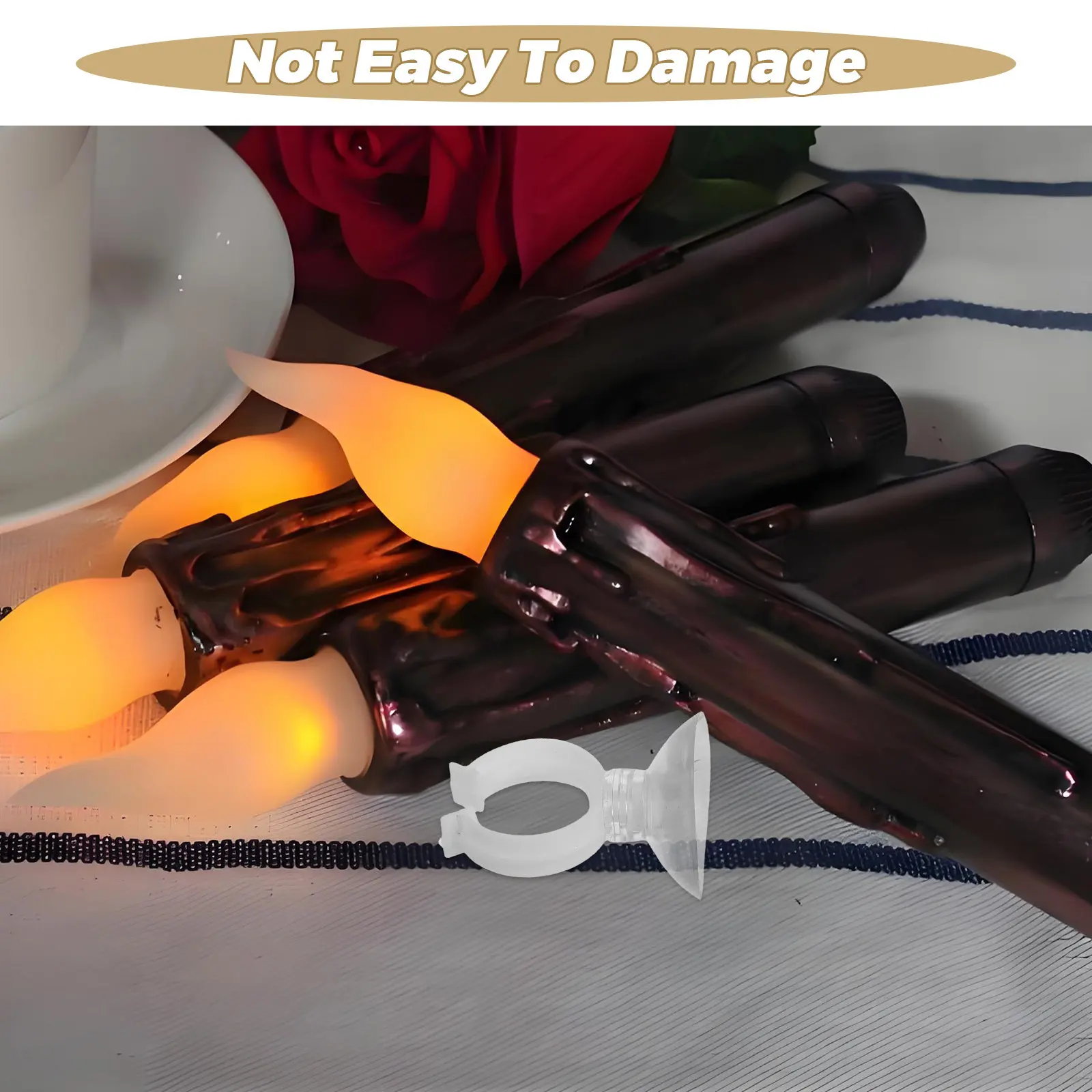 6Pcs LED Wall Hooks Electric Candlestick Hooks for Flameless Candles Space Saving Stylish Home Decor Wall Mounted Design