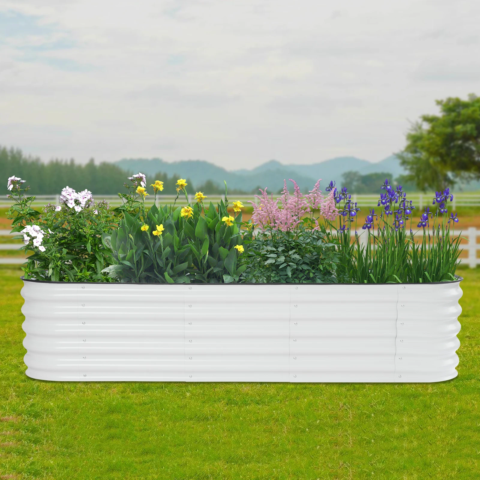 Outdoor-Hochbeet-Set 195x60x43cm für Gemüse, Blumen, Obst und Kräuter - Pflanzkasten-Set – Detail 3