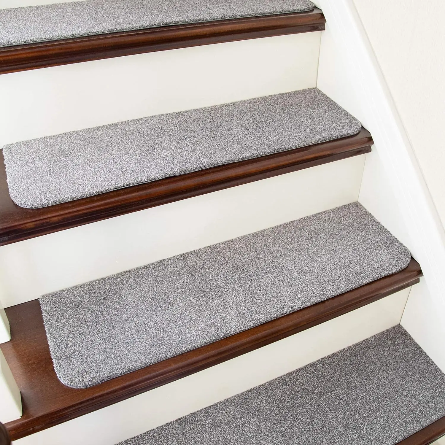 

Non-Slip Stair Treads 15-Pack, 28x9 Inch Carpet Mats for Wood Steps, Safe for Kids & Pets, Easy Install, Washable, Grey