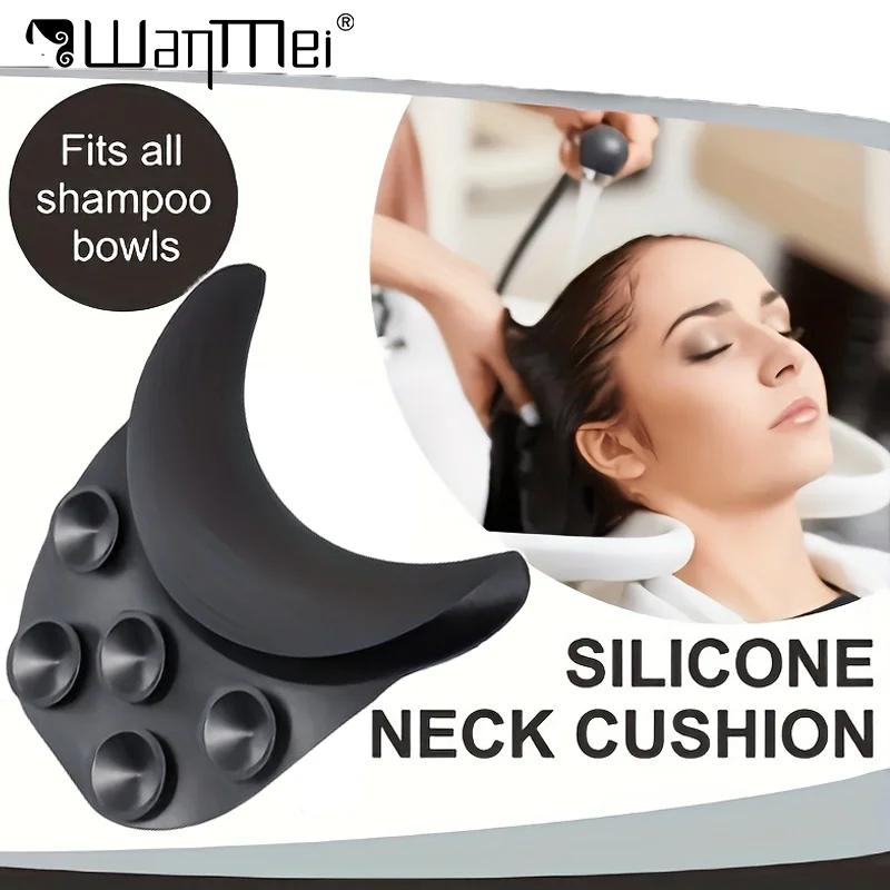 1pcs Silicone Shampoo Bowl Neck Rest Non-Slip Pillow Salon Sink Neck Cushion with Suction Cups for Hair Washing Barbershop Tools