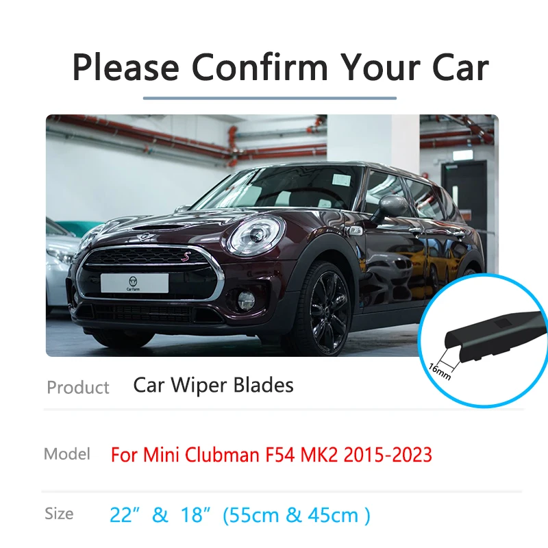 For Mini Clubman F54 MK2 2015~2023 Car Front Wiper Blades Cleaning Window Windscreen Windshield Brushes Cutter Auto Accessories