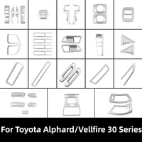 Chrome Silver Car Roof Air Conditioning Window Panel Frame Sticker Cover Trim For Toyota Alphard / Vellfire 30 Series 2015-2023