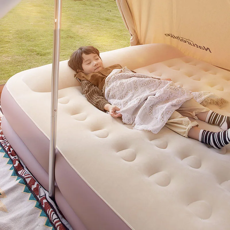 Cama de aireado portátil plegable, mueble Individual inflable automático, tamaño King, para acampar