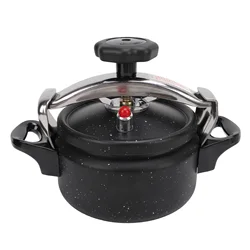 1.5/2/3L Black Pressure Canner, Aluminum Alloy Pressure Cooker, Explosion Proof, Compound Bottom, Multi-Stove Compatible