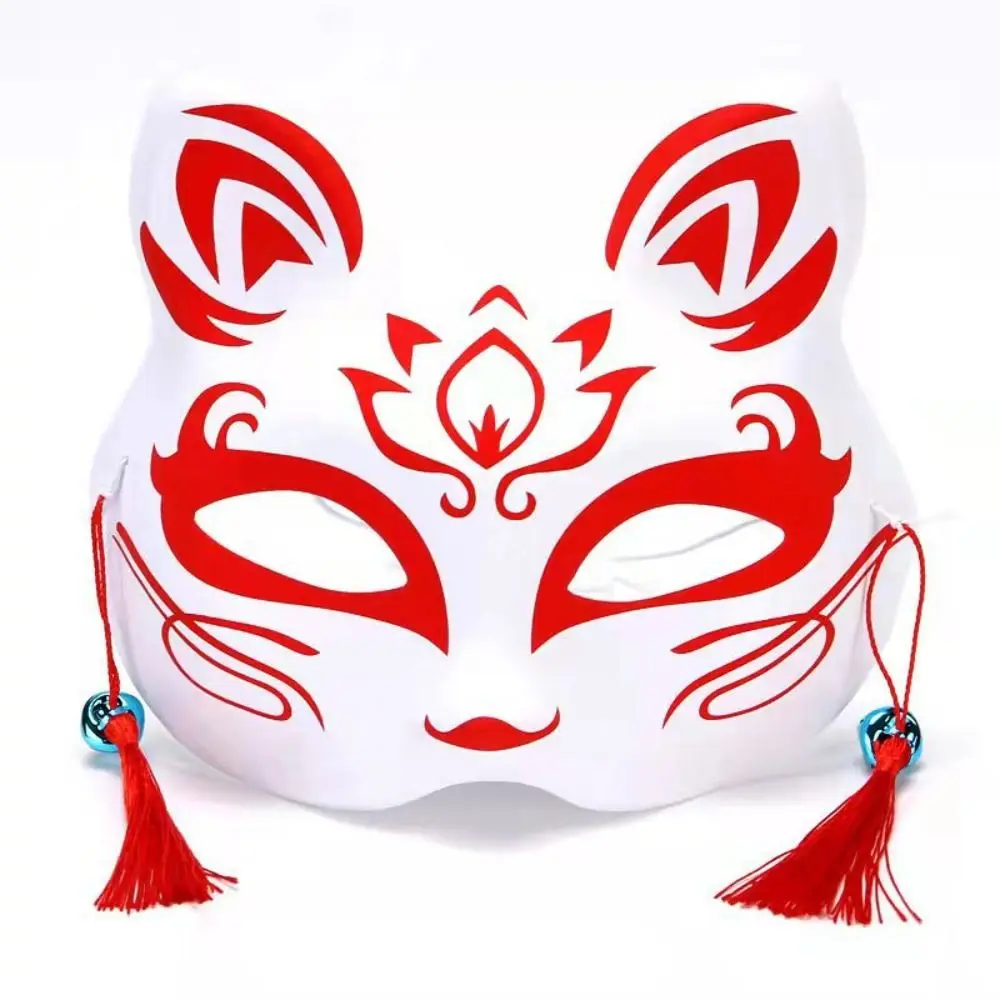 2Pcs Masquerade Hand-Painted Japanese Half Face Masks Cosplay Anime Foxes Mask Party Props