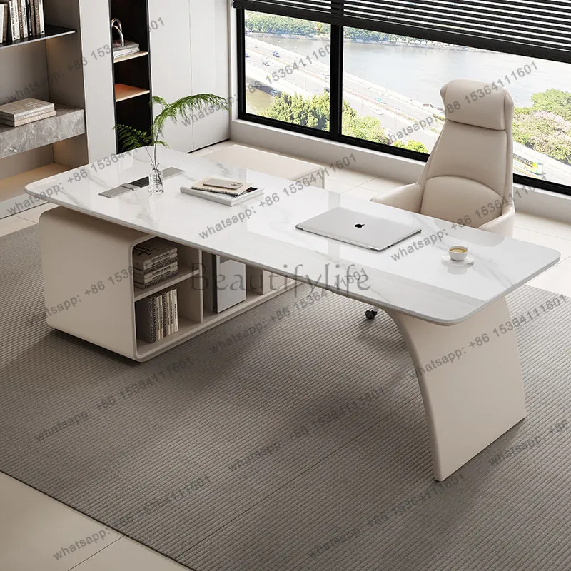 Narrow Classic Italy Office Desk Designer Unique Solid Wood Luxury Computer Desk White Modern Mesa