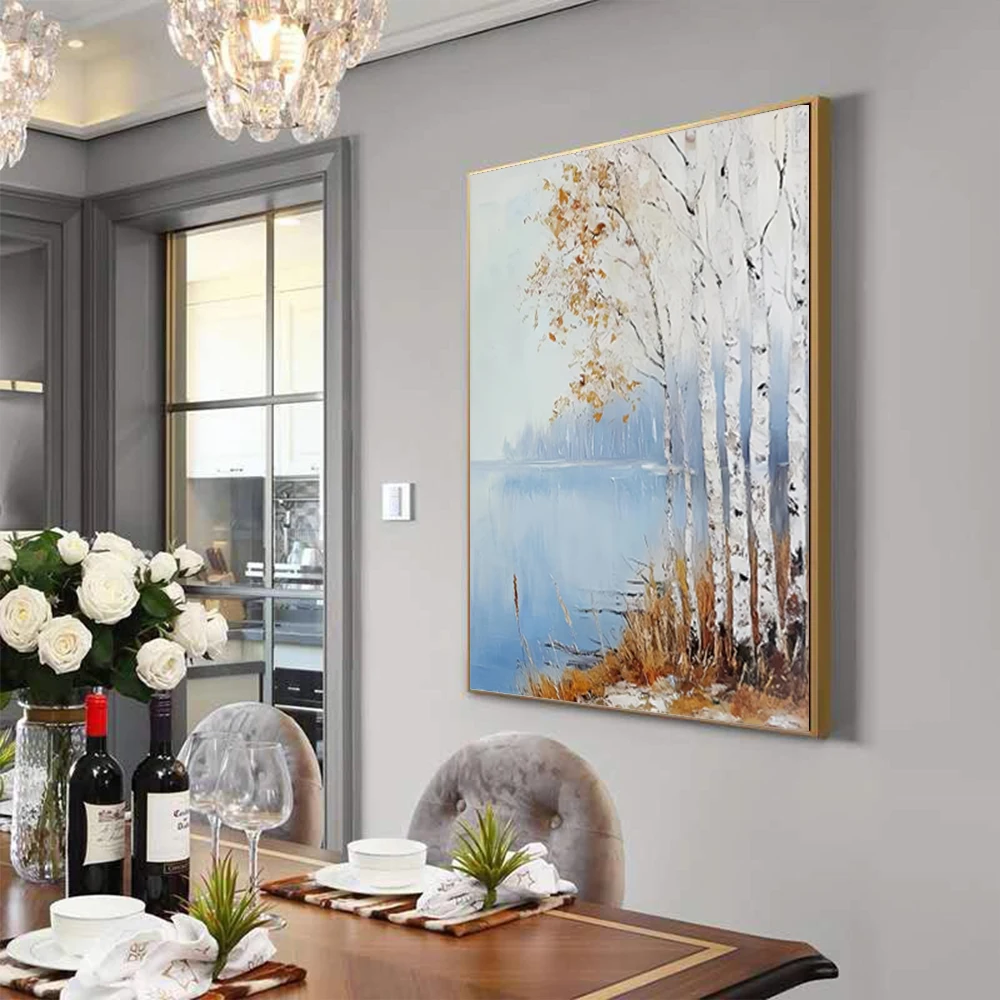 Hand Painted Future City Street Landscape Oil Painting On Canvas Modern Abstract Wall Art Silver Gray Pictures For Living Room