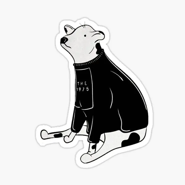 The 1975 Cow Wearing Sweater  10PCS Stickers for Water Bottles Decorations Print Luggage Window Home Bumper Wall Living Room Car