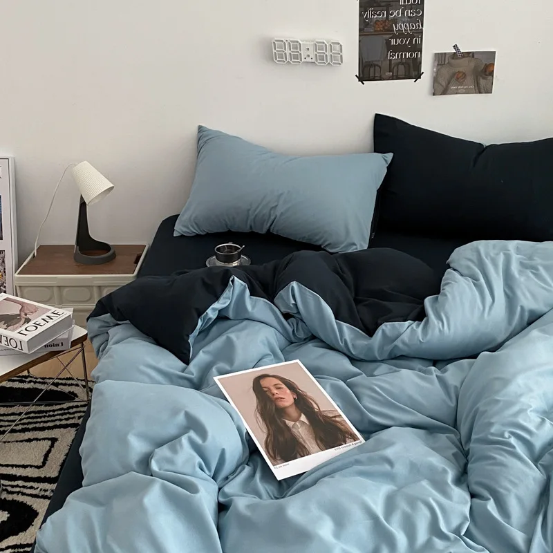 

Simple Solid Quilted Dual-Purpose Duvet Cover Skin-Friendly Cotton Soft Comforter Cover Breathable Bedclothes for All Seasons