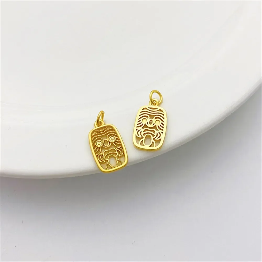 18K gouden holle vierkante bloem kraal hanger DIY armband ketting sieraden materiaal accessoires