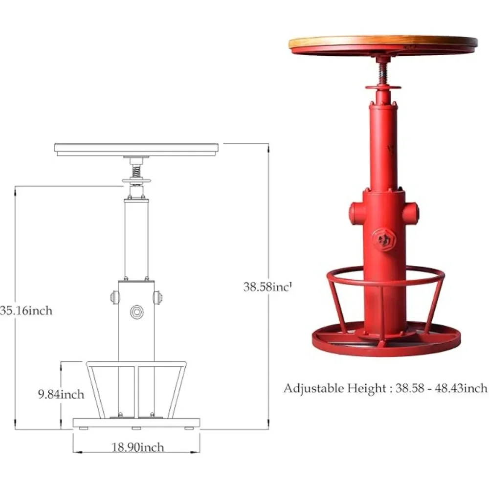 Set da bar da pub da 3 pezzi Tavolo da bar rotondo retrò e sgabelli per 2 tavoli e sgabelli da pub regolabili in altezza Altezza bar e bancone