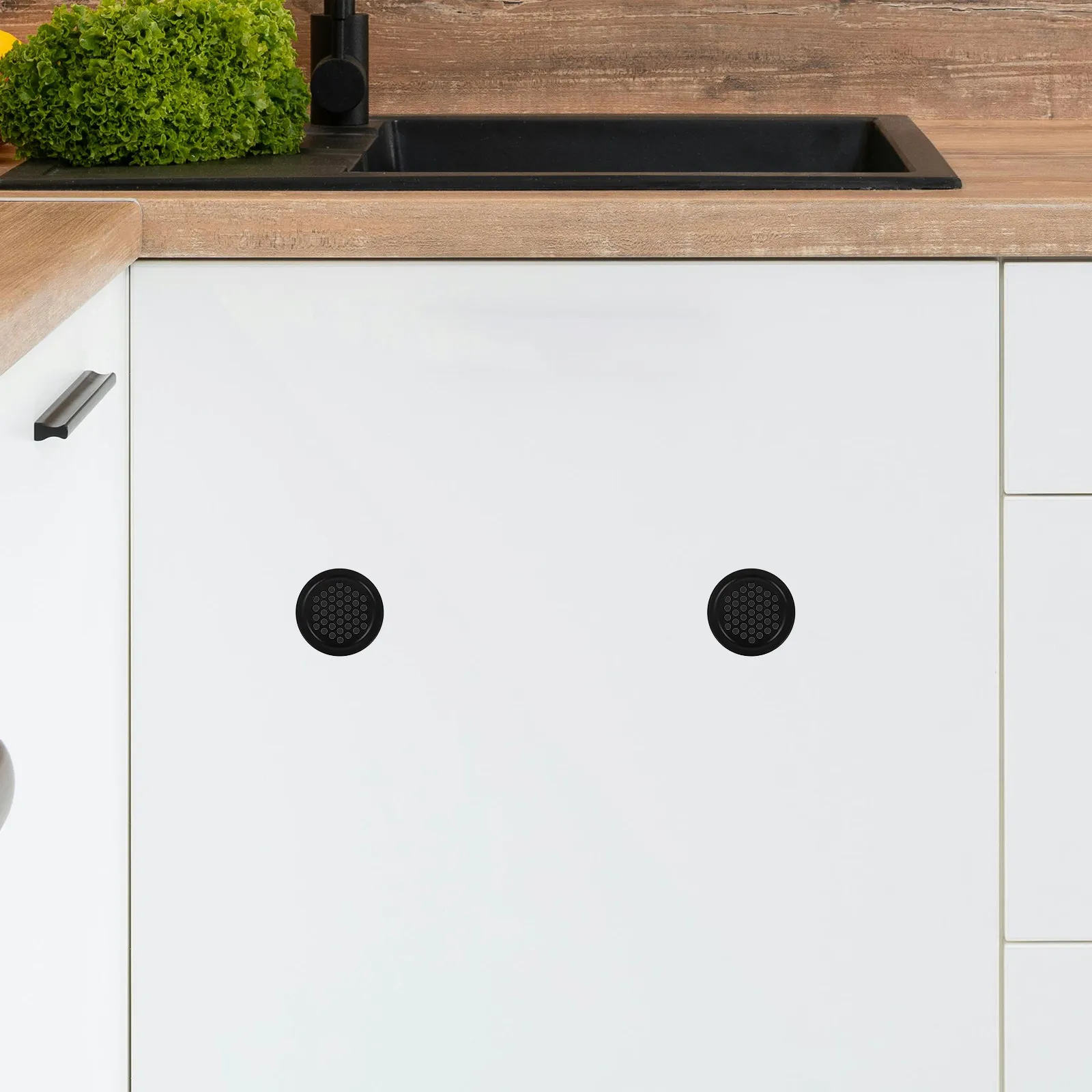 

10 шт. черных круглых вентиляционных решеток из нержавеющей стали, плоские вентиляционные отверстия для мебели, шкафов, тумбочек, систем отопления