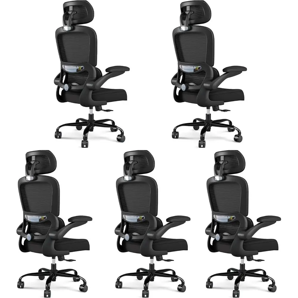 

Oice Chair Ergonomic Desk Chair, 330 LBS Home Mesh Oice Desk Chairs with Wheels, Comortable Gaming Chairs Black, Pack o 5