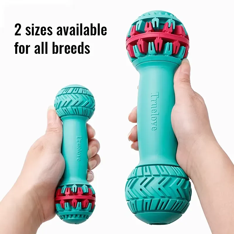 Truelove Eco-friendly Durable Rubber Dog Bone Interactive Treat Dispenser Teeth Cleaning Anti-Destructive Chewing Toy for