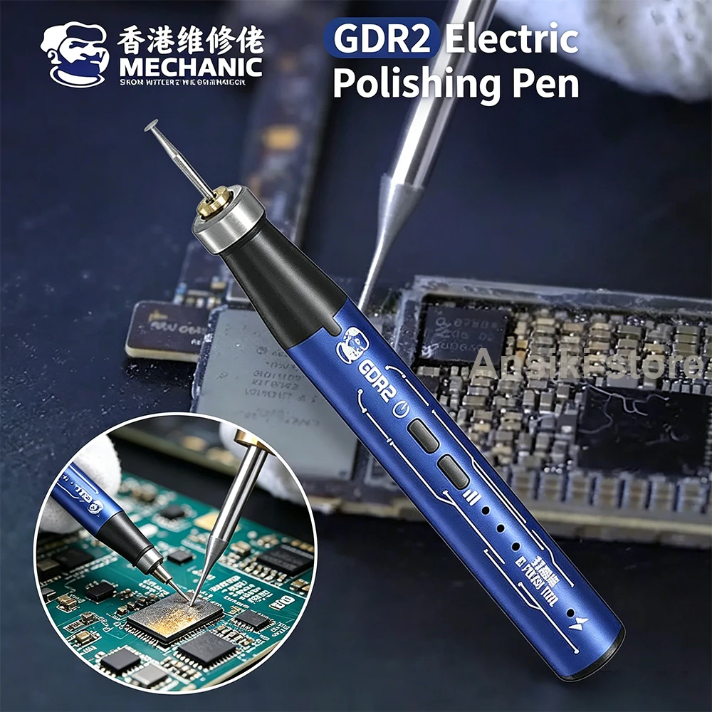 GDR2 Portable Electric Polishing Pen 9pcs Diamond Grinding Heads for IC Chip Grinding PCB Cutting Phone Repair Tools