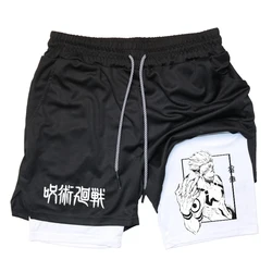 Men'S Anime Print Compression Shorts Breathable Quick Dry Fitness Performance Shorts Casual Outdoor Running Training Mesh Shorts