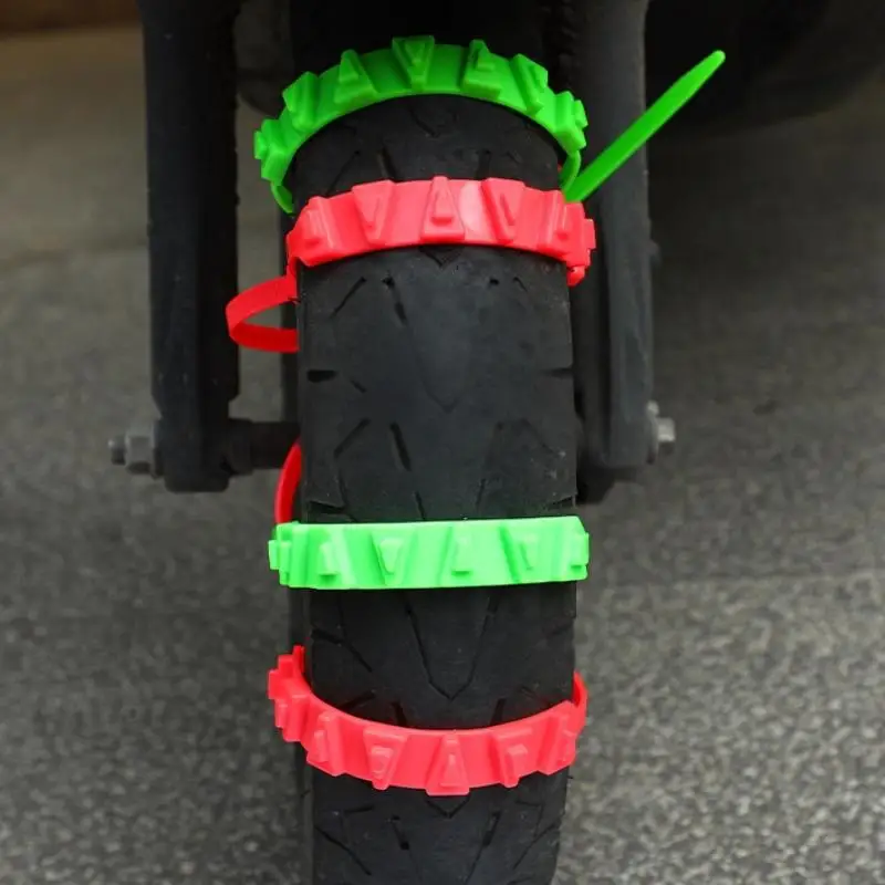 10/20Pcs Anti-Skid Snow Chains For Motorcycles Bicycles Winter Tire Wheels Non-slip Cable Ties Motorbike Emergency Tire Chain