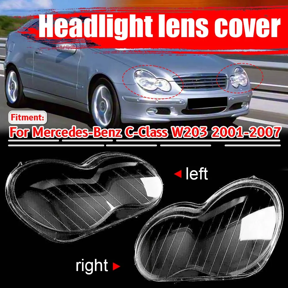 

Крышка фары для Mercedes-Benz C W203, подходит для моделей 2001-2007 годов, передняя линза фары, замена крышки фары, запчасть