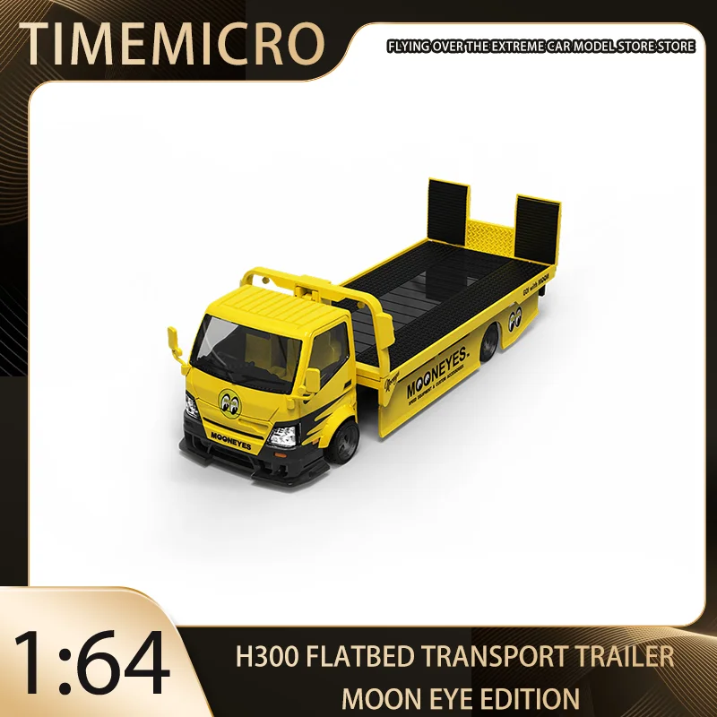 

Time Micro 1:64 H300 Flatbed Transport Trailer-Moon Eye Edition Alloy Premium Diecast Vehicle Model Collectible Display Piece