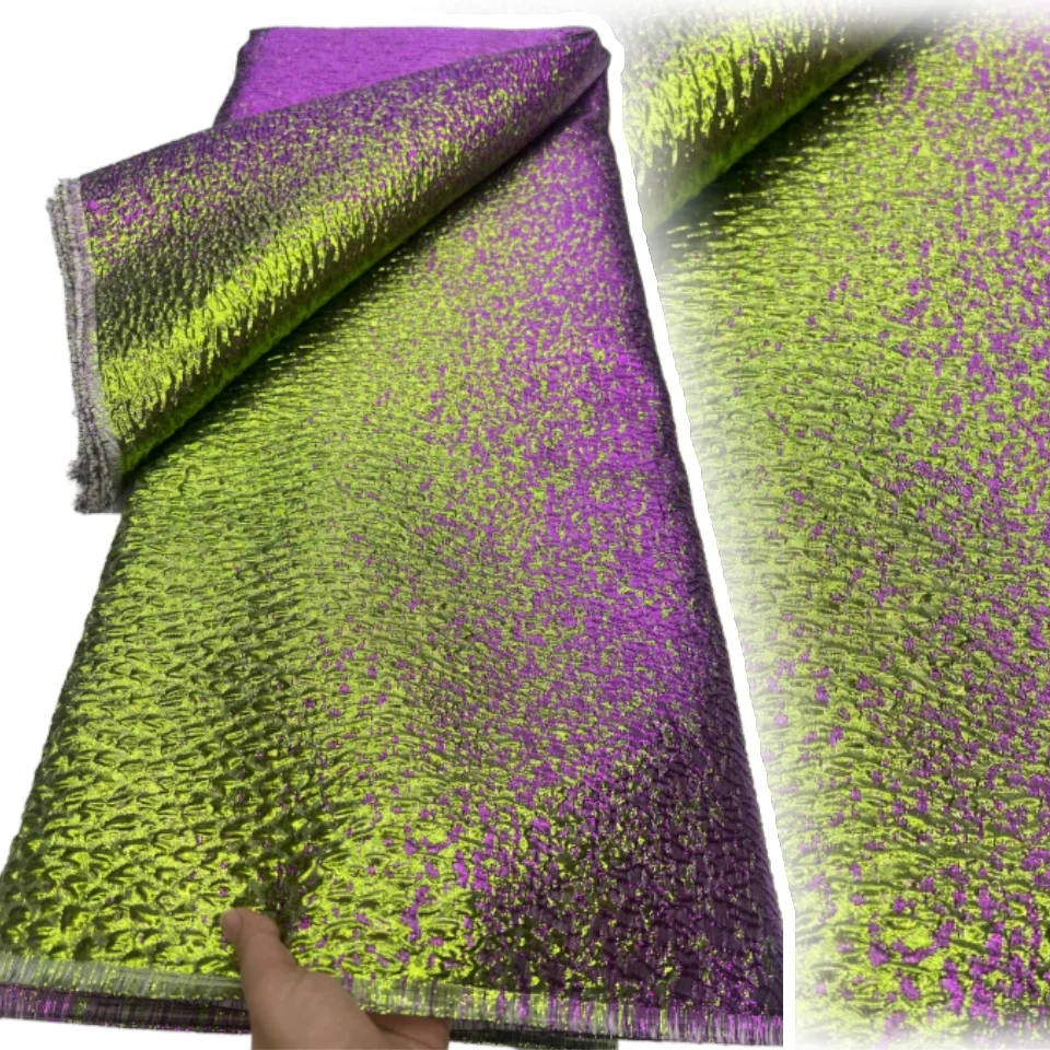 

5Yards Latest Nigerian Brocade Lace Damask Lace Fabrics 2025 High Quality French African Jacquard for Women Party Dresses AH1475