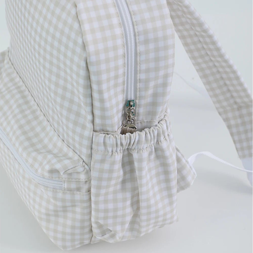 Mochila a cuadros para niñas y niños, mochila escolar de nailon impermeable Floral, bolsa de libros ligera y duradera para estudiantes