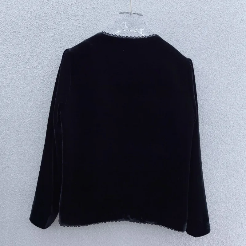 جديد خريف 2025 سترة نسائية على الطراز الوطني مخملية بأكمام طويلة سترة نسائية عصرية ضيقة ومتعددة الاستخدامات #3