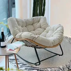 Balcony Single Lazy Sofa Rocking Chair Human Bird Nest Rattan Weaving Rocking Chair Leisure Sofa Home Rattan Chair Nap chair