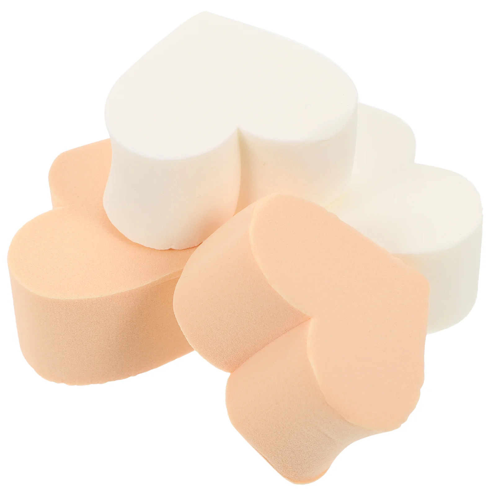 Esponjas de maquillaje en forma de corazón para mujer, aplicador de base de doble uso en seco y húmedo, esponja Triangular suave, 4 Uds.
