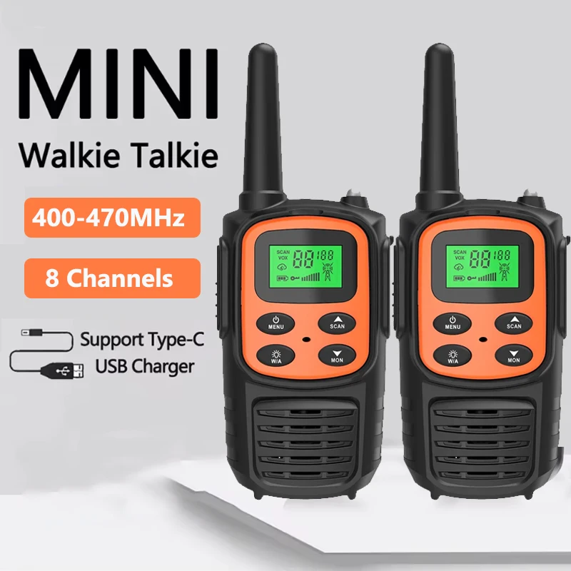 

Мини-рация портативная двусторонняя радиостанция 8 каналов УВЧ 400-470 МГц рация радио рация дальнего действия для детей