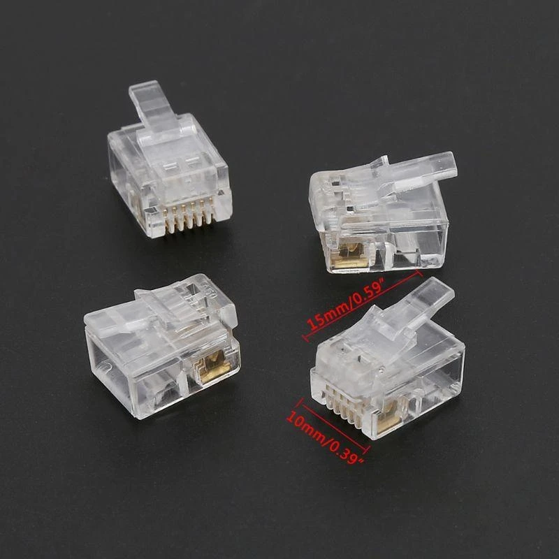 HX6A 100Pcs RJ12 6P…