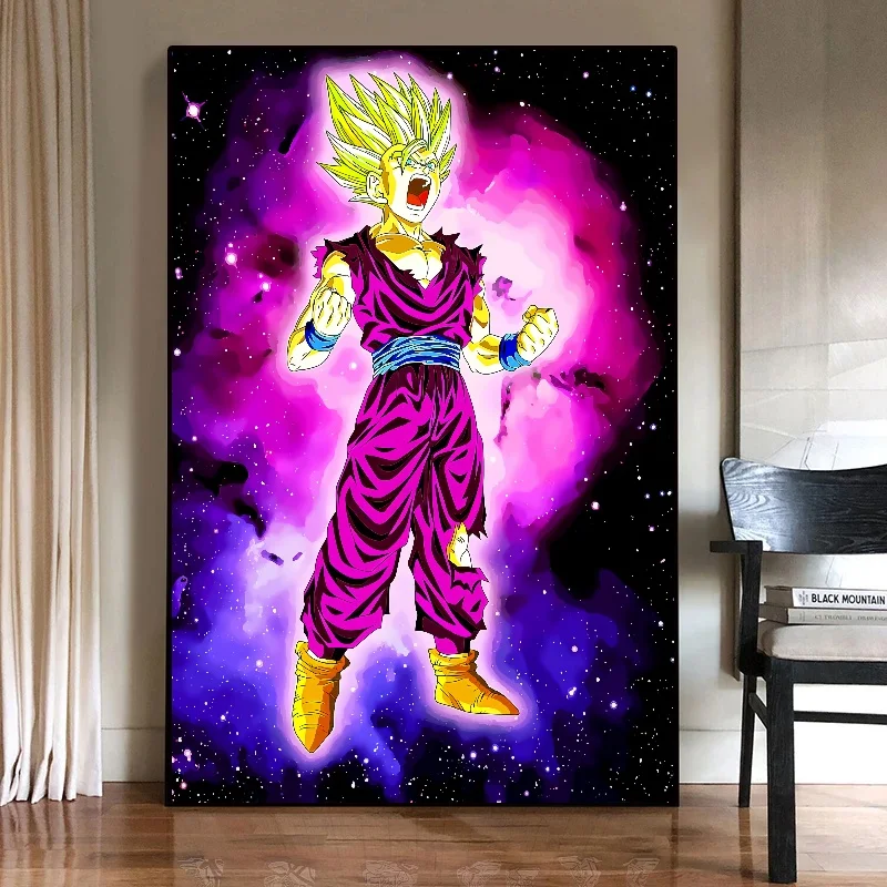 New Animated Canvas Artwork Painting Dragon Ball Goku Picture Living Room Kid Action Figures Gifts Poster Toys Modular Prints