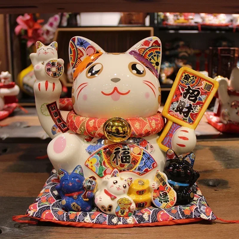 Lucky Cat Ceramic Decoration Shop Creative Opening Gift Lucky Cat Series Living Room Coin Bank Fortune Cat