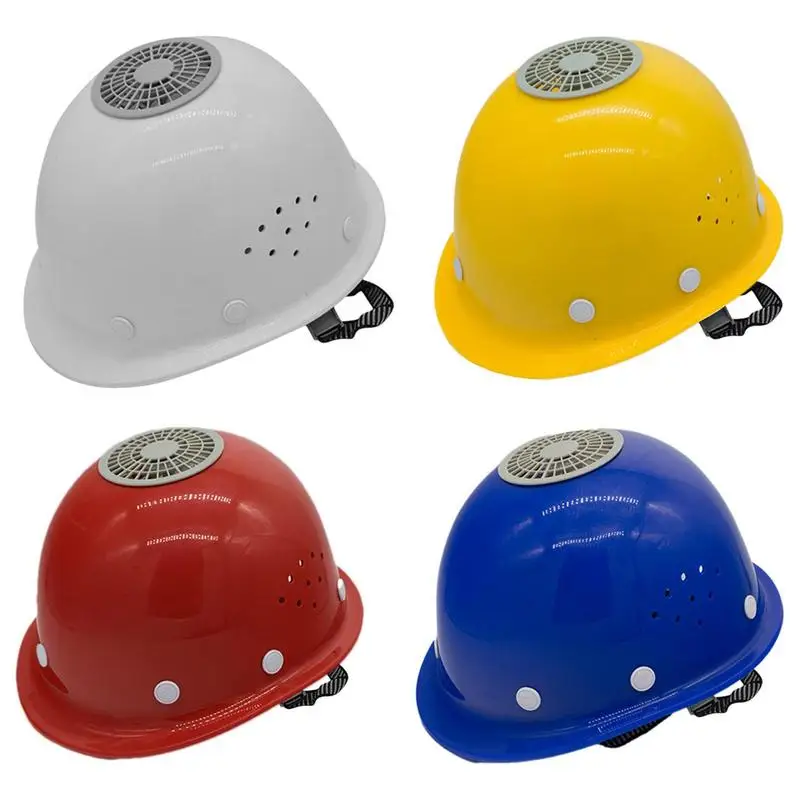 Casco duro para sitio de construcción con ventilador, velocidad del viento ajustable, ventilador de verano, sombrero de enfriamiento, transpirable, duro para mujeres y hombres