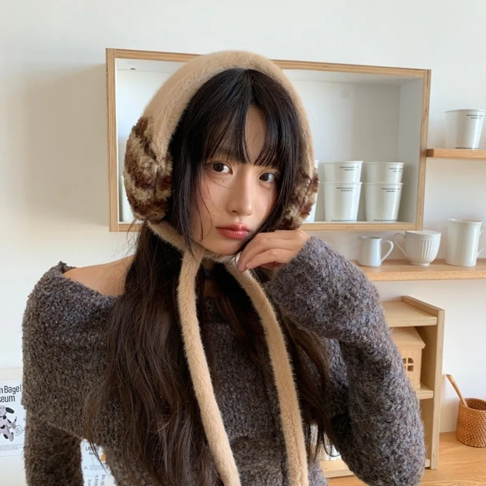 

Fashion Thickned Lace-up Earmuffs Cold Proof Windproof Ear Protection Headband Keep Warm Ear Cover Winter