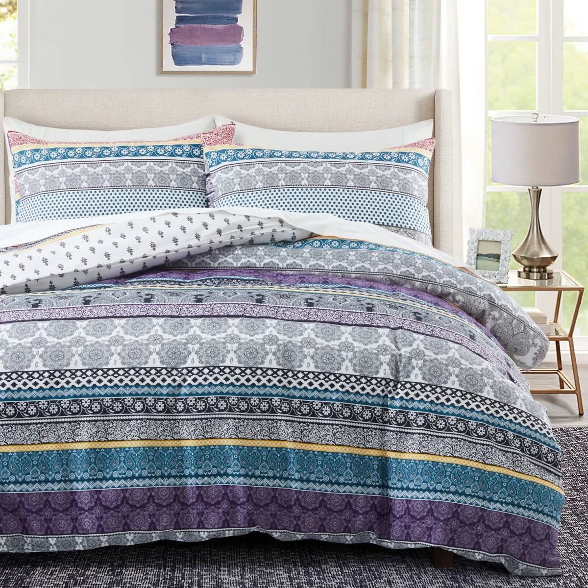 Bohemian mandala flower quilt cover home textile bedding three-piece set foreign trade wholesale