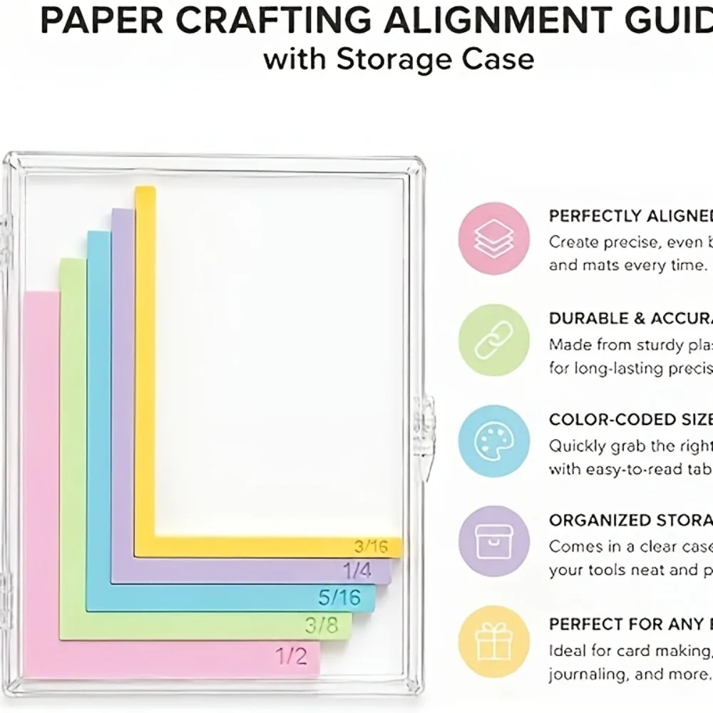 5/7pcs Multi-size Paper Crafting Alignment Guides Precision Layering Matting Spacers Precision Alignment Rulers Color-coded