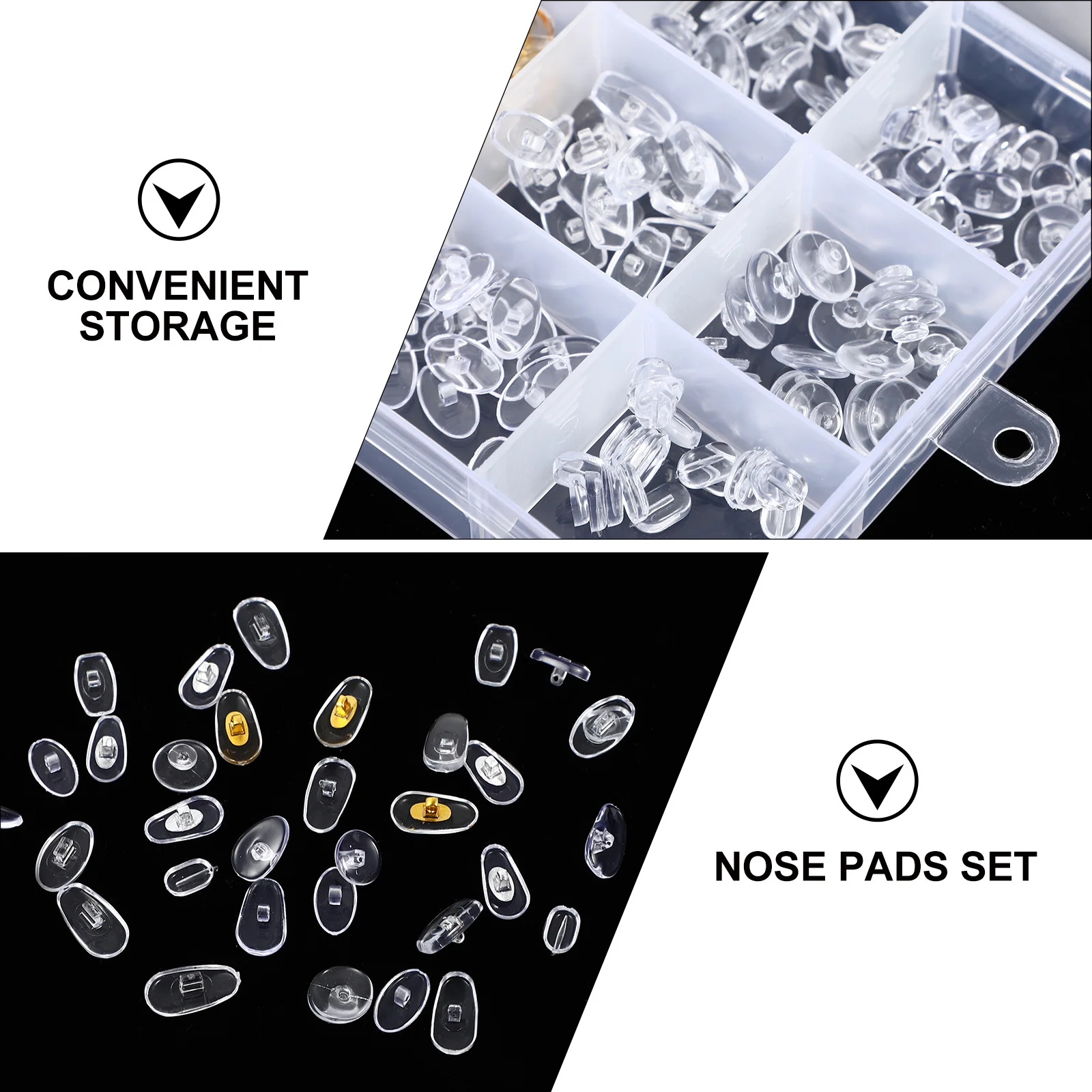 

150Pairs Eyewear Nose Pads PVC Assorted Styles Screw-in Push-in Soft Comfortable Non Slip Repair Kit Eyeglasses Nose Pads