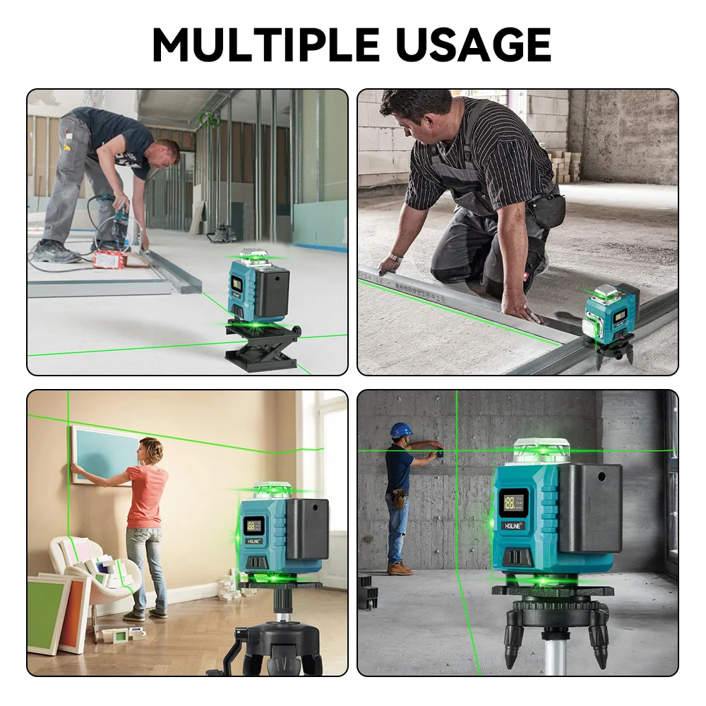 HGLINE Professionelles 4D 16-Linien Grüner Laser-Nivelliergerät Selbstnivellierend 360° Horizontal und Vertikal Superleistungsstarker Laser-Nivellierer – Detail 11