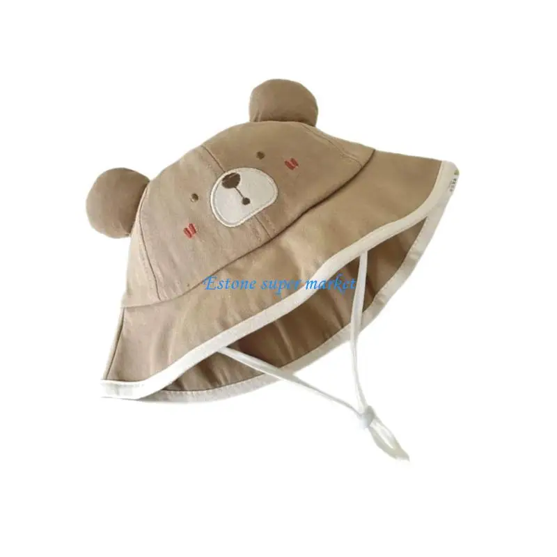

090B Baby Sun Hat Cartoon Soft & Breathable Fisherman Hat Cotton Bucket Caps for Infant Boys Girls Age 8 to 36 Months