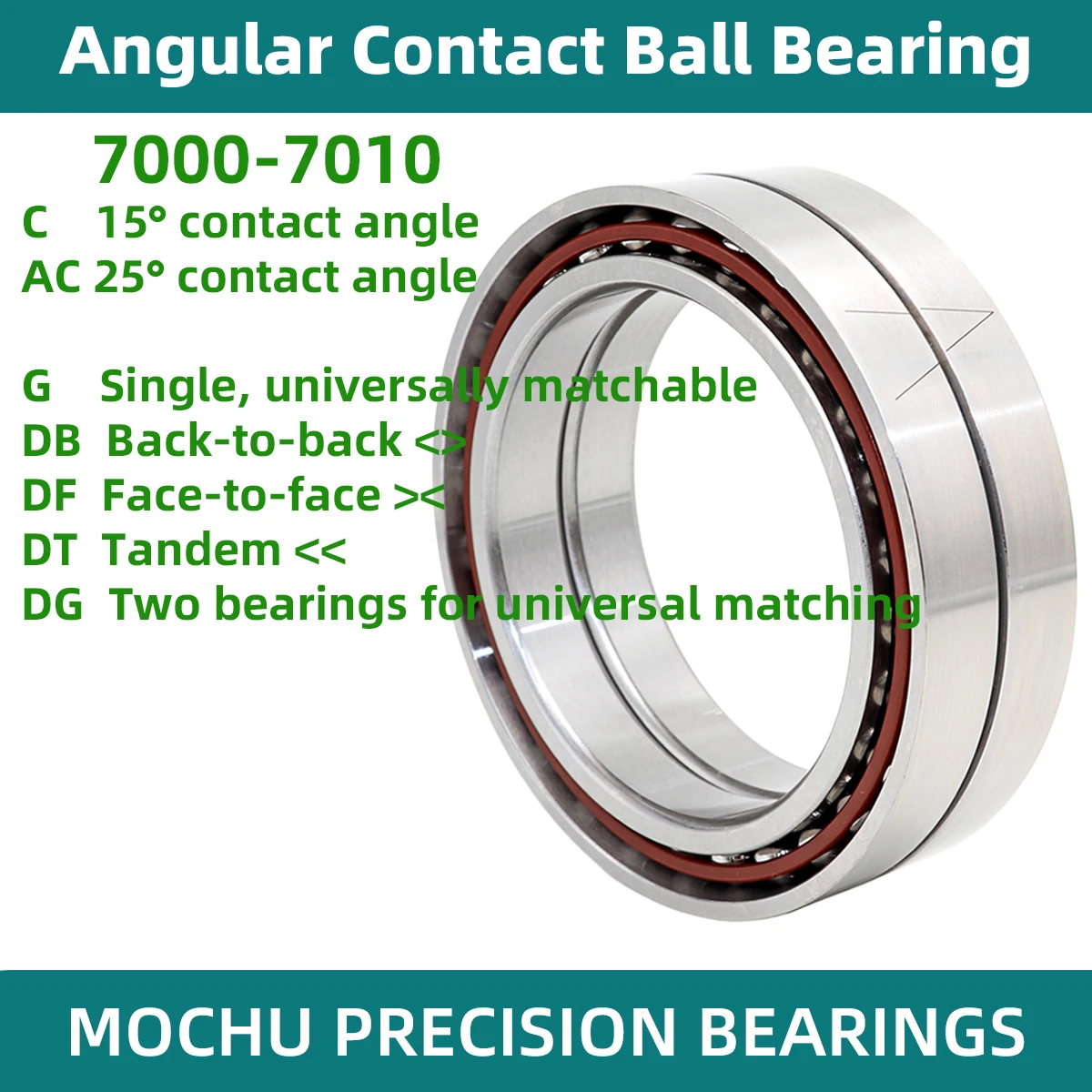 MOCHU Angular Contact Ball Bearing 7000 7001 7002 7003 7004 7005 7006 7007 7008 7009 7010 C AC P4 P5 DB DT DF DG Bearing